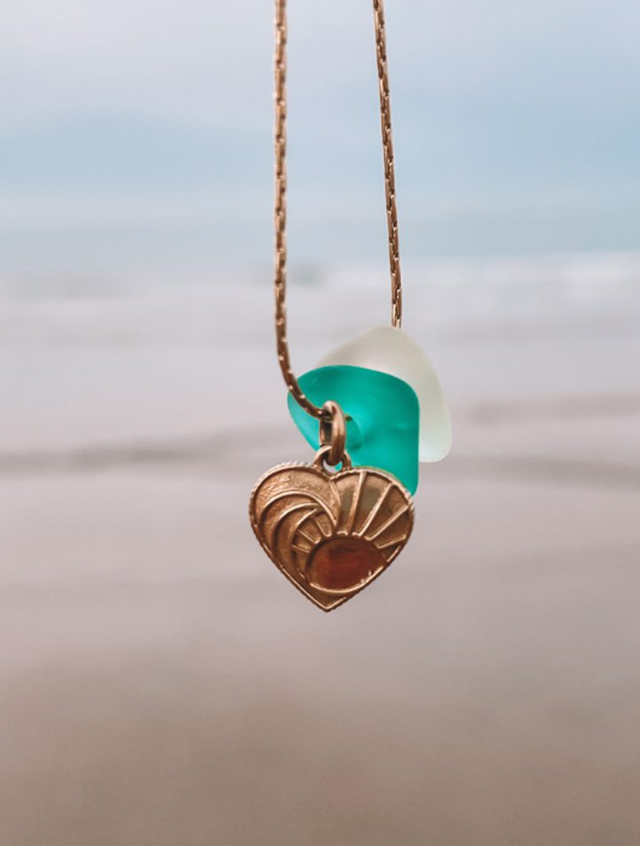 Ocean Lover – zeeglas ketting Laguna Treasures (goud of zilver)