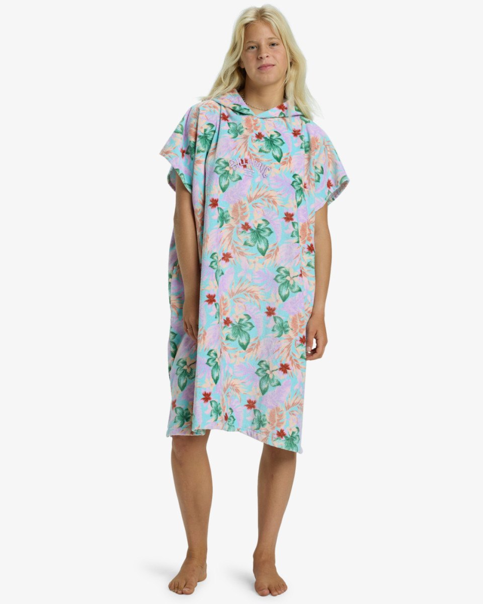 BILLABONG WOMENS HOODED TOWEL COASTAL BLUE