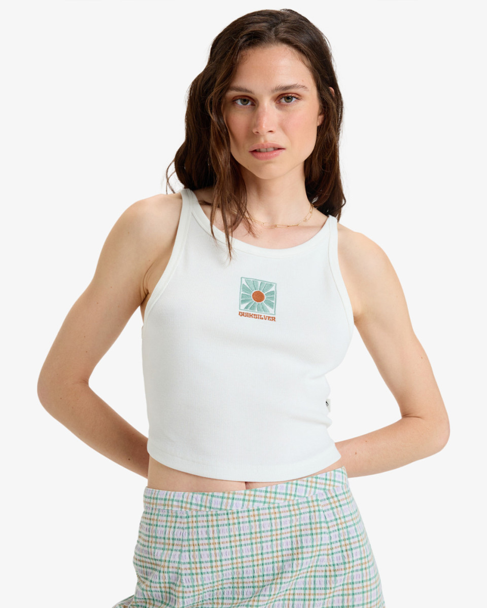 QUIKSILVER PENIDA CROP TANK SNOW WHITE