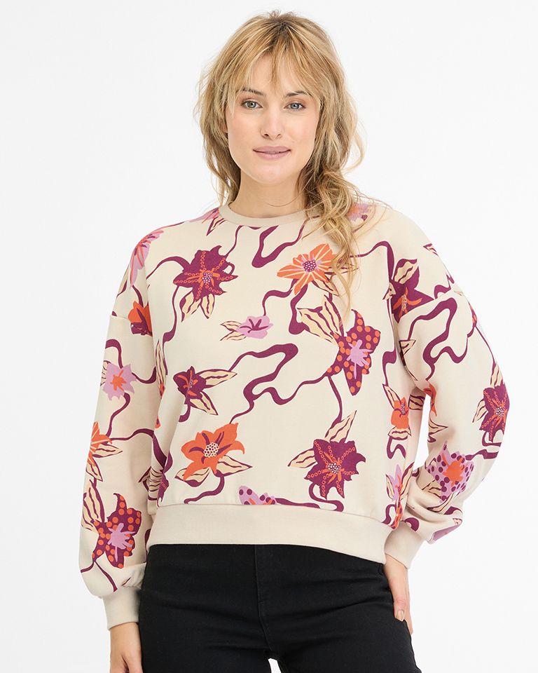 RAGWEAR WUSS PRINT SWEATER ECRU