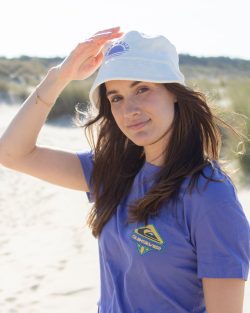 Rising sun bucket hat badstof wit